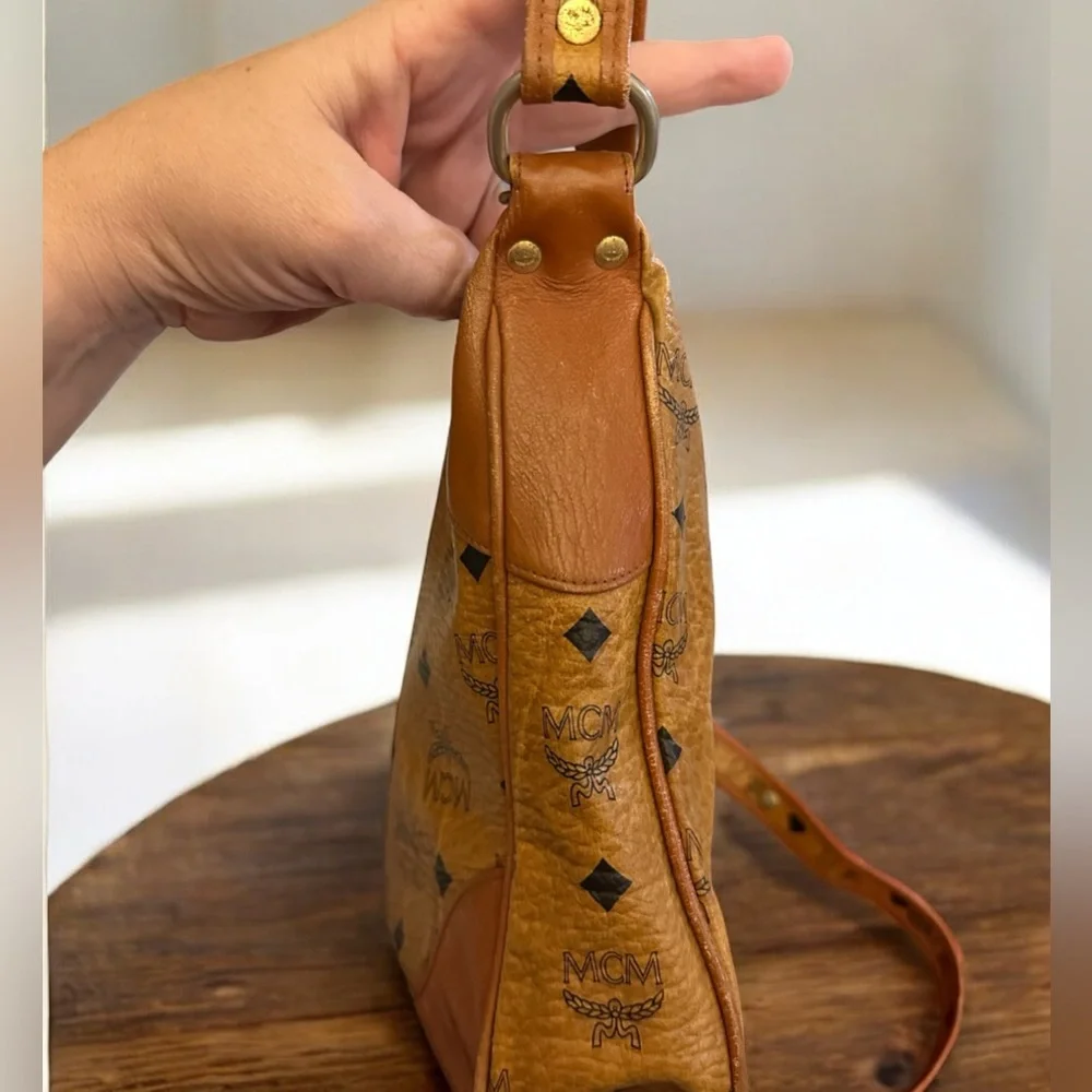 MCM vintage cognac hobo crossbody